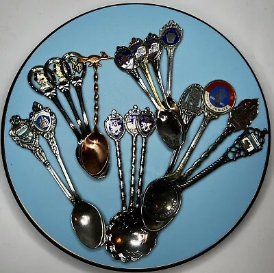 Vintage Souvenir Collector Spoons Lot Of 17  Silver Plate Copper Stainless • $14.99