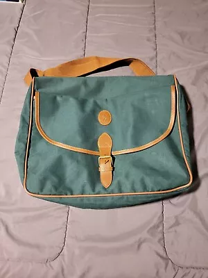 Vtg Polo Ralph Lauren Green Canvas Crossbody Messenger Bag Shoulder Laptop Case  • $15.75