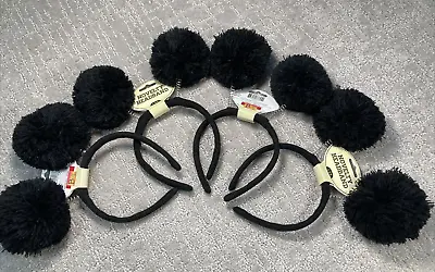 Lot Of 4 Black Mouse Ears Hairband Headbands Spring Pom Pom • $10.50