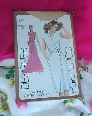 Vtg Designer Couturier 1980 Dress Pattern 9518 UNCUT Size 16 Cathy Hardwick  • $6