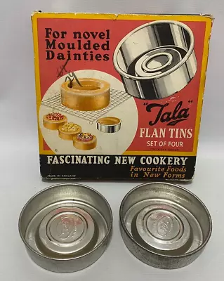 Vintage Tala Flan Tin W/ Orignal Box Contains 2 Tins Kitchen Box Graphics • $14.95