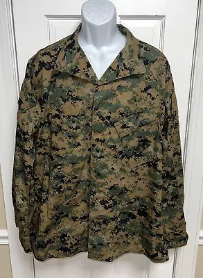 USMC U.S. Marines Woodland MARPAT Combat Top Shirt Size LARGE REGULAR • $39.99