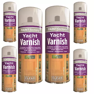 250ml Clear Yacht Varnish Spray Paint For Exterior Interior Waterproof 7128 • £13.17