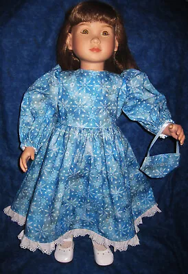 Christmas Or Winter Dress- White Snowflakes On Blue -Fits 23  My Twinn  Doll • $17.99