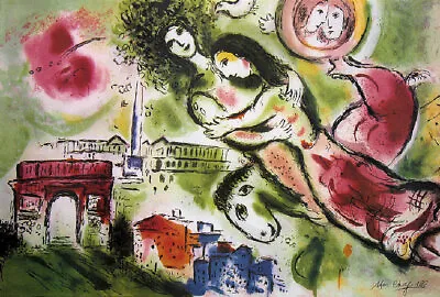 MARC CHAGALL Romeo And Juliet Litho Print P/Signed COA • $59.99