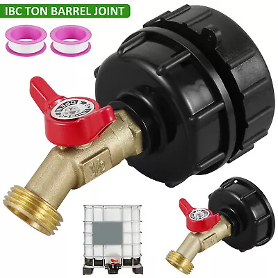 IBC Tote Water Tank Adapter 1/2  Brass Fittings Valve Connector Gallon Garden • $13.19