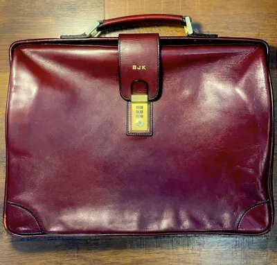 $399 • Buy Luxury Goldpfeil West Germany Genuine Brown/Cherry Leather Combination Briefcase
