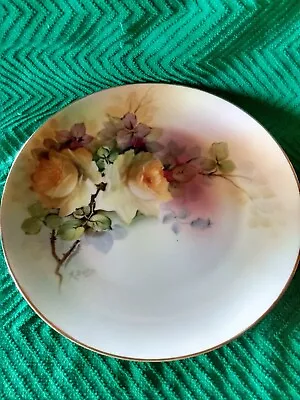 Noritake MORIMURA Nippon 6.25  Hand Painted Pink Floral Gold Rim Signed K Saito • $9