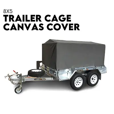 8X5 BOX TRAILER CAGE CANVAS COVER (600mm) Thick Rip Resistant Waterproof • $473.95