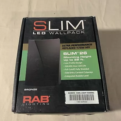 RAB LIGHTING SLIM26 LED  WALL PACK 26W 5000K. Cool Light • $125