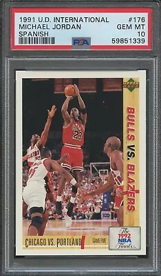 1991 Upper Deck International Spanish MICHAEL JORDAN #176 PSA 10 Bulls • $129.99