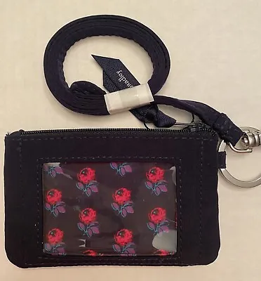 Vera Bradley Zip ID & Lanyard Classic Navy Microfiber  NWT • $22