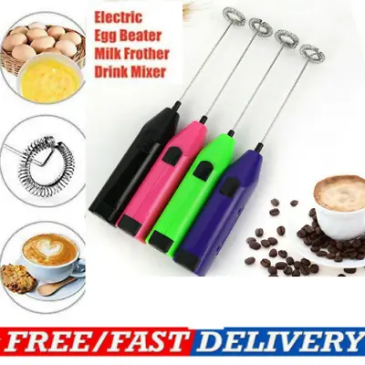 £4.39 • Buy Hand Milk Mixer Frother Coffee Whisk Tea Foamer Egg Beater Blend Black