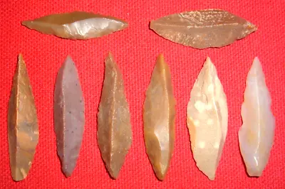 (8) Choice Sahara Morocco Style Blades Prehistoric African Arrowheads • $48