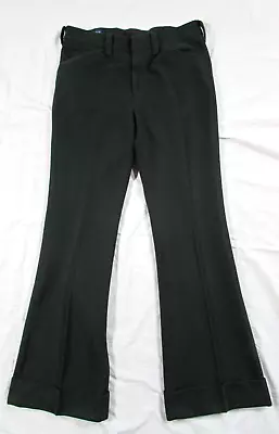 Vtg 1970s Mr. Wrangler Flared Bell Bottom Knit Polyester Slacks 33 X 32 Mod Pant • $39.99