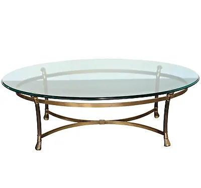 Vintage Italian Brass Coffee Table With Glass Top • $1525