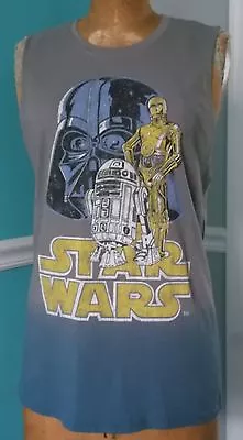 Star Wars Gray Shirt Vader R2d2 3cpo Tank Top -  Size X-small - New With Tags • $10.99