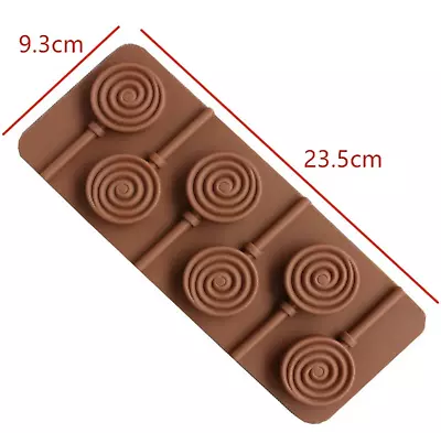 6 Swirl Lollipops Silicone Mould Chocolate Fondant Jelly Ice Cube Mold • £3.36