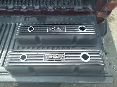 $250 • Buy Vintage Weiand Ford Fe Big Block Aluminum Valve Cover Pair 352 390 406 427 428