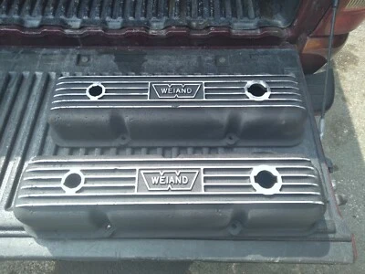 $250 • Buy Vintage Weiand Ford Fe Big Block Aluminum Valve Cover Pair 352 390 406 427 428