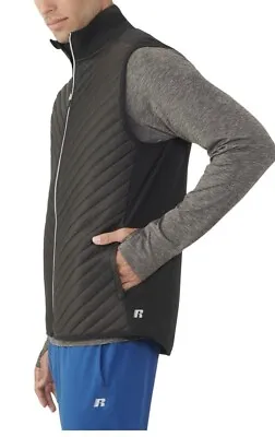 Russell Puffer Mens L Black Running Vest • $11.25