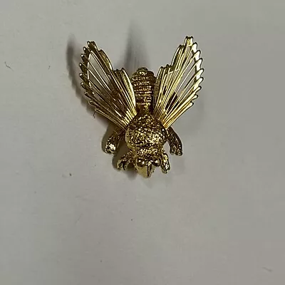 Vintage MONET Pin Brooch Bee Wire Gold Vermeil V-4216 Signed .75” • $5