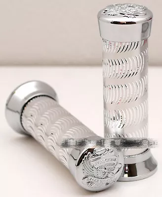 Fito Aluminum Alloy Handle Bar Grips - Swirl - Silver Beach Cruiser Bikes • $9.99