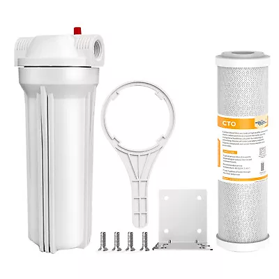 10 Inch Whole House Water Filter Housing Filtration System CTO Carbon Block Kit • $26.99