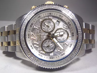 Invicta Men's 50mm Ocean Prestige Meteorite Diamond Bezel Silver Gold Tone Watch • $649