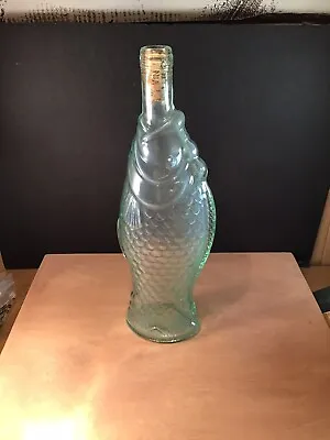 Vintage 1975 Antinori Soave Italian  Glass Fish Shaped Empty Wine Bottle 13  • $24