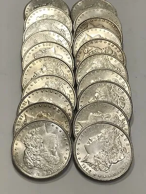 Roll Of 20 Morgan Silver Dollars High Grade AU BU Lot Of Pre ‘21 Date Coins! • $1049