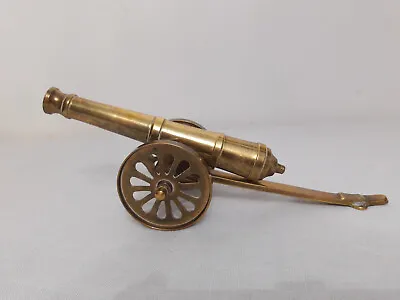 Vintage Field Artillery Cannon Brass Metal Military War Gun Model Figurine • £19.95
