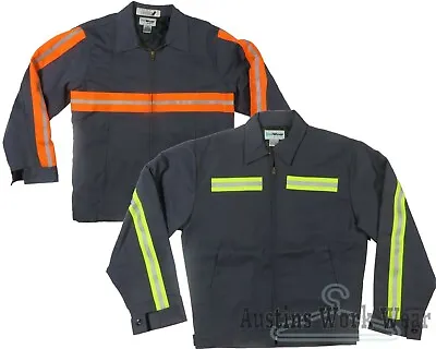 Work Jacket Hi-Vis Reflective Used Uniform Cintas Unifirst Lined Insulated Coat • $23.95