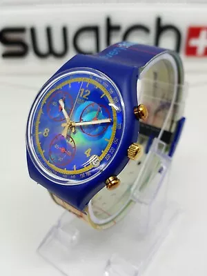 VINTAGE 1994 Swatch Chrono SCZ400  Michael Johnson  37mm Swiss Made Watch NOS • $99.99