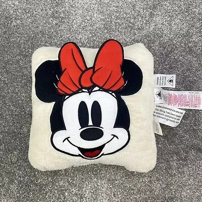 Disney Minnie Mouse Cream Soft Pillow Cushion Square Embroidery 10” X 4” • £4.49