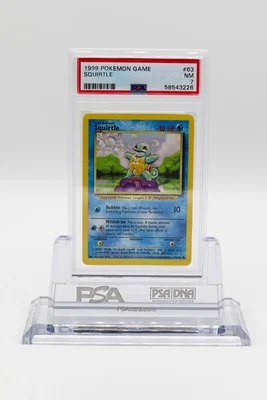 $5 • Buy 1999 Pokemon Game Base Set #63 Squirtle PSA 7 Near Mint WOTC
