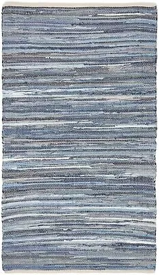 Handwoven Denim Style Chindi Rug Rag 100% Recycle Cotton Floor Area Rug 70x140cm • £21.99