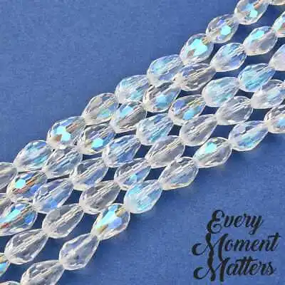 £2.59 • Buy AB CRYSTAL GLASS FACETED TEAR PEAR TEARDROP Beads 15x10mm 11x8mm 7x5mm 6x4mm