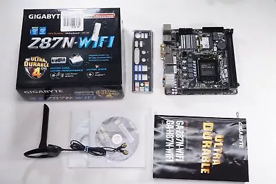 GA-Z87N-WIFI Gigabyte Intel Motherboard LGA1150 DDR3 DVI HDMI Mini-ITX Z87 • $120