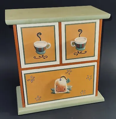 Tea Or Coffee Mini Wood Chest Of Drawers Excellent Pre-owned Condition • $21.99