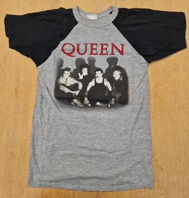 Vintage Original 1984 Queen Tour Raglan T-Shirt Grey / Black Made In England • £110