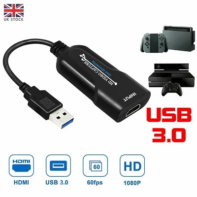 £11.99 • Buy HDMI To USB 3.0 Port Video Capture Card HD1080P 60fps Record For Live Streaming