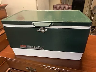 Vintage 1992 Green Coleman Steel Belted Icebox Cooler • $80