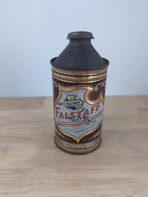 Vintage 1940s Falstaff Beer 12oz Cone Top Beer Can W Cap EMPTY St. Louis MO • $120