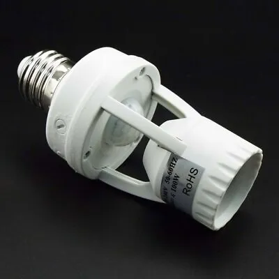 Motion Sensor E27 Lamp Base Holder With Light Control Switch Bulb Socket Adapter • $3.49