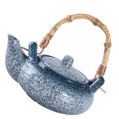  Ceramic Teapot With Wooden Handle Vintage Loose Leaf Steeper • £18.99