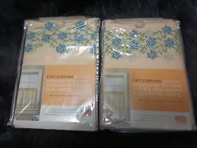 VTG NOS 2 Martha Stewart Cafe Curtains French Country Floral Yellow CottageCore  • $52