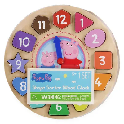 £10.86 • Buy Peppa Pig Shape Sorter Clock Puzzle 12pc Learn Time, Colors & Shapes 