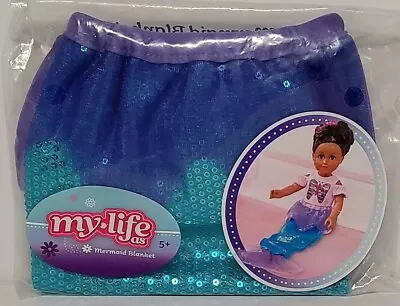 My Life As - Purple & Turquoise Sequin Mermaid Tail Blanket For 18  Dolls • $4.99