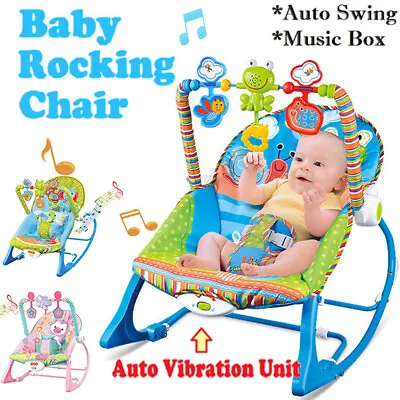 Electric Baby Bouncer Rocker Chair Swing Infant Toddler Vibration Musical Seat • £7.99
